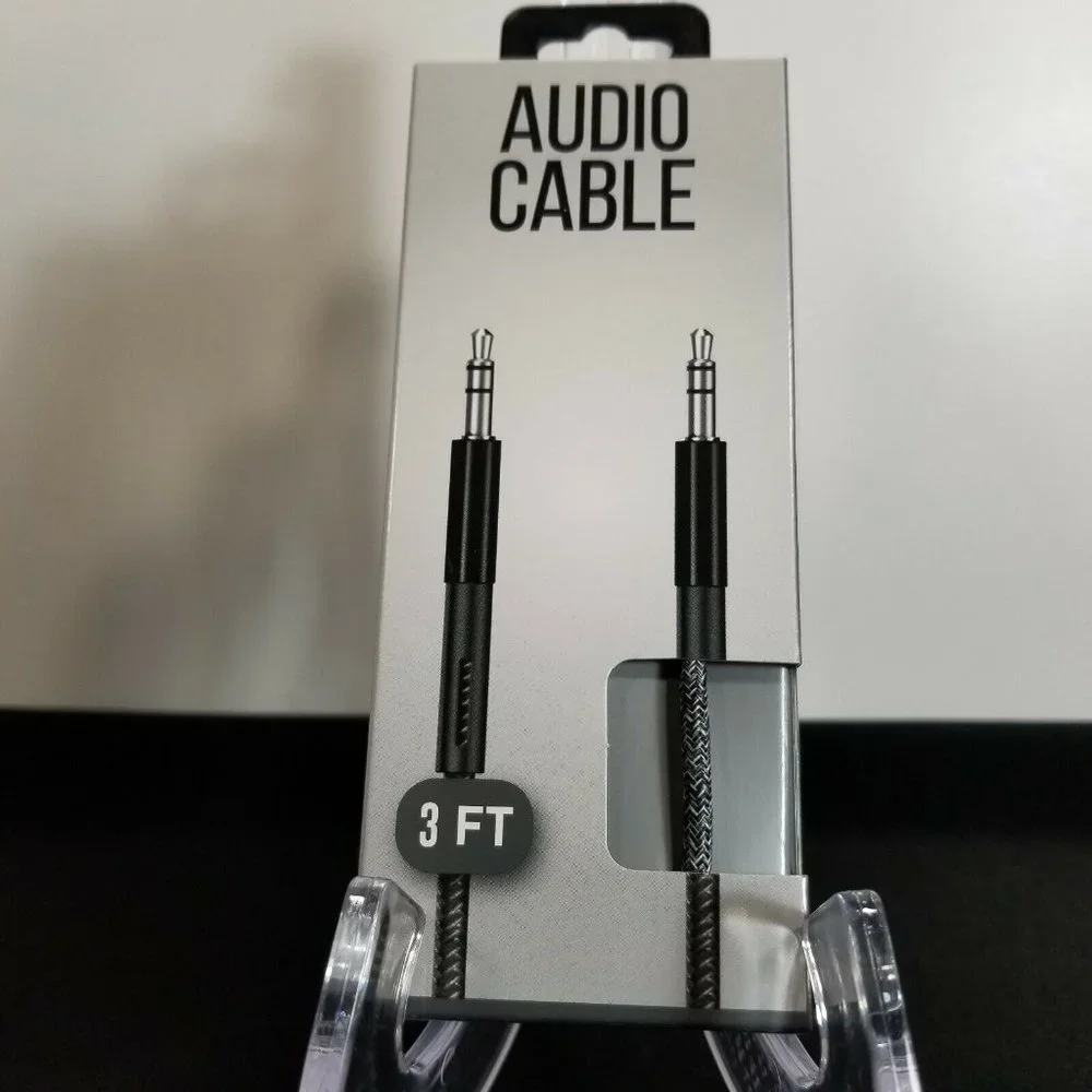 Audio Cable - Braided Cable - Heavy Duty - 3 FT - 3.5 MM -NEW